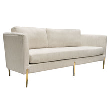 Load image into Gallery viewer, Lane Sofa in Light Cream Fabric with Gold Metal Legs by Diamond Sofa
