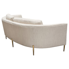 Load image into Gallery viewer, Lane Sofa in Light Cream Fabric with Gold Metal Legs by Diamond Sofa
