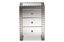 Load image into Gallery viewer, Baxton Studio Azura Modern and Contemporary Hollywood Regency Glamour Style Nightstand Bedside Table
