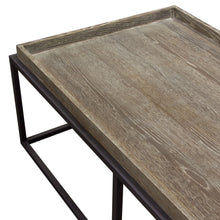 Load image into Gallery viewer, Lex Rectangle Cocktail Table in Rustic Oak Veneer Finish Top w/ Black Powder Coated Metal Base by Diamond Sofa
