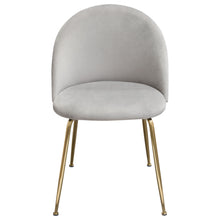 Load image into Gallery viewer, Lilly Set of (2) Dining Chairs in Grey Velvet w/ Brushed Gold Metal Legs by Diamond Sofa

