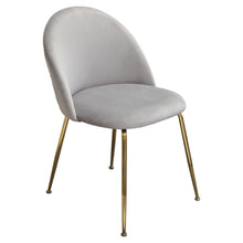 Load image into Gallery viewer, Lilly Set of (2) Dining Chairs in Grey Velvet w/ Brushed Gold Metal Legs by Diamond Sofa

