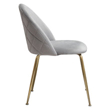 Load image into Gallery viewer, Lilly Set of (2) Dining Chairs in Grey Velvet w/ Brushed Gold Metal Legs by Diamond Sofa
