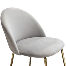 Load image into Gallery viewer, Lilly Set of (2) Dining Chairs in Grey Velvet w/ Brushed Gold Metal Legs by Diamond Sofa
