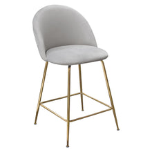 Load image into Gallery viewer, Lilly Set of (2) Counter Height Chairs in Grey Velvet w/ Brushed Gold Metal Legs by Diamond Sofa
