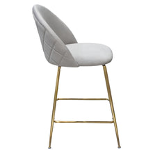 Load image into Gallery viewer, Lilly Set of (2) Counter Height Chairs in Grey Velvet w/ Brushed Gold Metal Legs by Diamond Sofa
