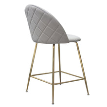 Load image into Gallery viewer, Lilly Set of (2) Counter Height Chairs in Grey Velvet w/ Brushed Gold Metal Legs by Diamond Sofa
