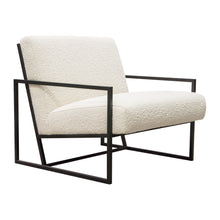 Load image into Gallery viewer, Luxe Accent Chair in Bone Boucle Textured Fabric with Black Powder Coat Frame by Diamond Sofa
