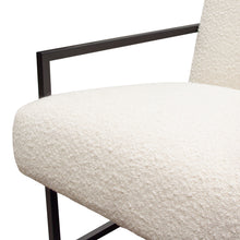 Load image into Gallery viewer, Luxe Accent Chair in Bone Boucle Textured Fabric with Black Powder Coat Frame by Diamond Sofa
