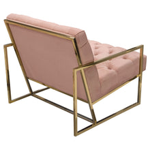 Load image into Gallery viewer, Luxe Accent Chair in Blush Pink Tufted Velvet Fabric with Polished Gold Stainless Steel Frame by Diamond Sofa
