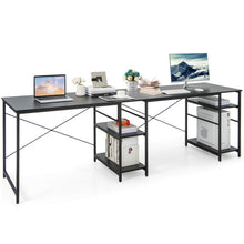 Load image into Gallery viewer, L Shaped Computer Desk with 4 Storage Shelves and Cable Holes-Black

