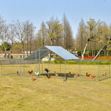 Load image into Gallery viewer, Large Walk-in Metal Chicken Coop with Cover for Farm Backyard
