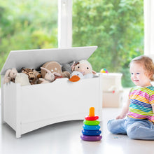 Load image into Gallery viewer, Kid&#39;s Toy Box with Flip-Top Lid and Cut-Out Pulls
