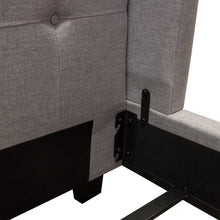 Load image into Gallery viewer, Madison Ave Tufted Wing Eastern King Bed in Light Grey Button Tufted Fabric by Diamond Sofa
