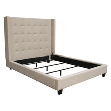 Load image into Gallery viewer, Madison Ave Tufted Wing Eastern King Bed in Sand Button Tufted Fabric by Diamond Sofa
