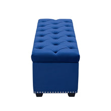 Load image into Gallery viewer, Majestic Tufted Velvet Lift-Top Storage Trunk w/ Nail Head Accent by Diamond Sofa - Royal Blue Velvet
