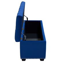 Load image into Gallery viewer, Majestic Tufted Velvet Lift-Top Storage Trunk w/ Nail Head Accent by Diamond Sofa - Royal Blue Velvet
