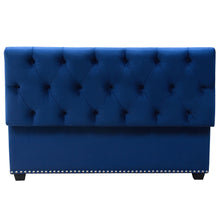 Load image into Gallery viewer, Majestic Tufted Velvet Lift-Top Storage Trunk w/ Nail Head Accent by Diamond Sofa - Royal Blue Velvet
