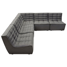 Load image into Gallery viewer, Marshall 5PC Corner Modular Sectional w/ Scooped Seat in Grey Fabric by Diamond Sofa
