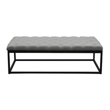 Load image into Gallery viewer, Mateo Black Powder Coat Metal Large Linen Tufted Bench by Diamond Sofa - Grey

