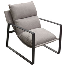 Load image into Gallery viewer, Miller Sling Accent Chair in Grey Fabric w/ Black Powder Coated Metal Frame by Diamond Sofa
