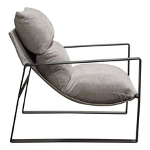 Load image into Gallery viewer, Miller Sling Accent Chair in Grey Fabric w/ Black Powder Coated Metal Frame by Diamond Sofa
