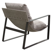 Load image into Gallery viewer, Miller Sling Accent Chair in Grey Fabric w/ Black Powder Coated Metal Frame by Diamond Sofa
