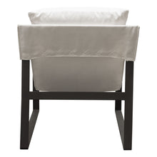 Load image into Gallery viewer, Miller Sling Accent Chair in White Linen Fabric w/ Black Powder Coated Metal Frame by Diamond Sofa
