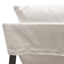 Load image into Gallery viewer, Miller Sling Accent Chair in White Linen Fabric w/ Black Powder Coated Metal Frame by Diamond Sofa
