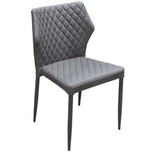 Load image into Gallery viewer, Milo 4-Pack Dining Chairs in Grey Diamond Tufted Leatherette with Black Powder Coat Legs by Diamond Sofa
