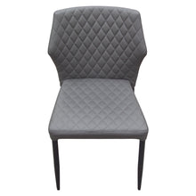 Load image into Gallery viewer, Milo 4-Pack Dining Chairs in Grey Diamond Tufted Leatherette with Black Powder Coat Legs by Diamond Sofa
