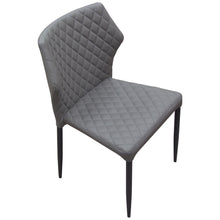 Load image into Gallery viewer, Milo 4-Pack Dining Chairs in Grey Diamond Tufted Leatherette with Black Powder Coat Legs by Diamond Sofa
