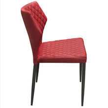 Load image into Gallery viewer, Milo 4-Pack Dining Chairs in Red Diamond Tufted Leatherette with Black Powder Coat Legs by Diamond Sofa
