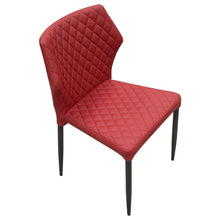 Load image into Gallery viewer, Milo 4-Pack Dining Chairs in Red Diamond Tufted Leatherette with Black Powder Coat Legs by Diamond Sofa
