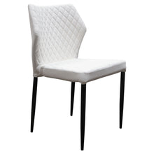 Load image into Gallery viewer, Milo 4-Pack Dining Chairs in White Diamond Tufted Leatherette with Black Powder Coat Legs by Diamond Sofa
