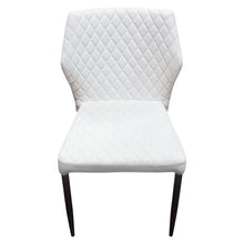 Load image into Gallery viewer, Milo 4-Pack Dining Chairs in White Diamond Tufted Leatherette with Black Powder Coat Legs by Diamond Sofa
