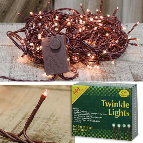 Twinkle Lights Brown Cord 140 ct