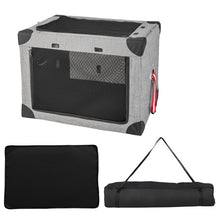 Load image into Gallery viewer, M/L/XL 3-Door Dog Crate with Removable Pad and Metal Frame-XL
