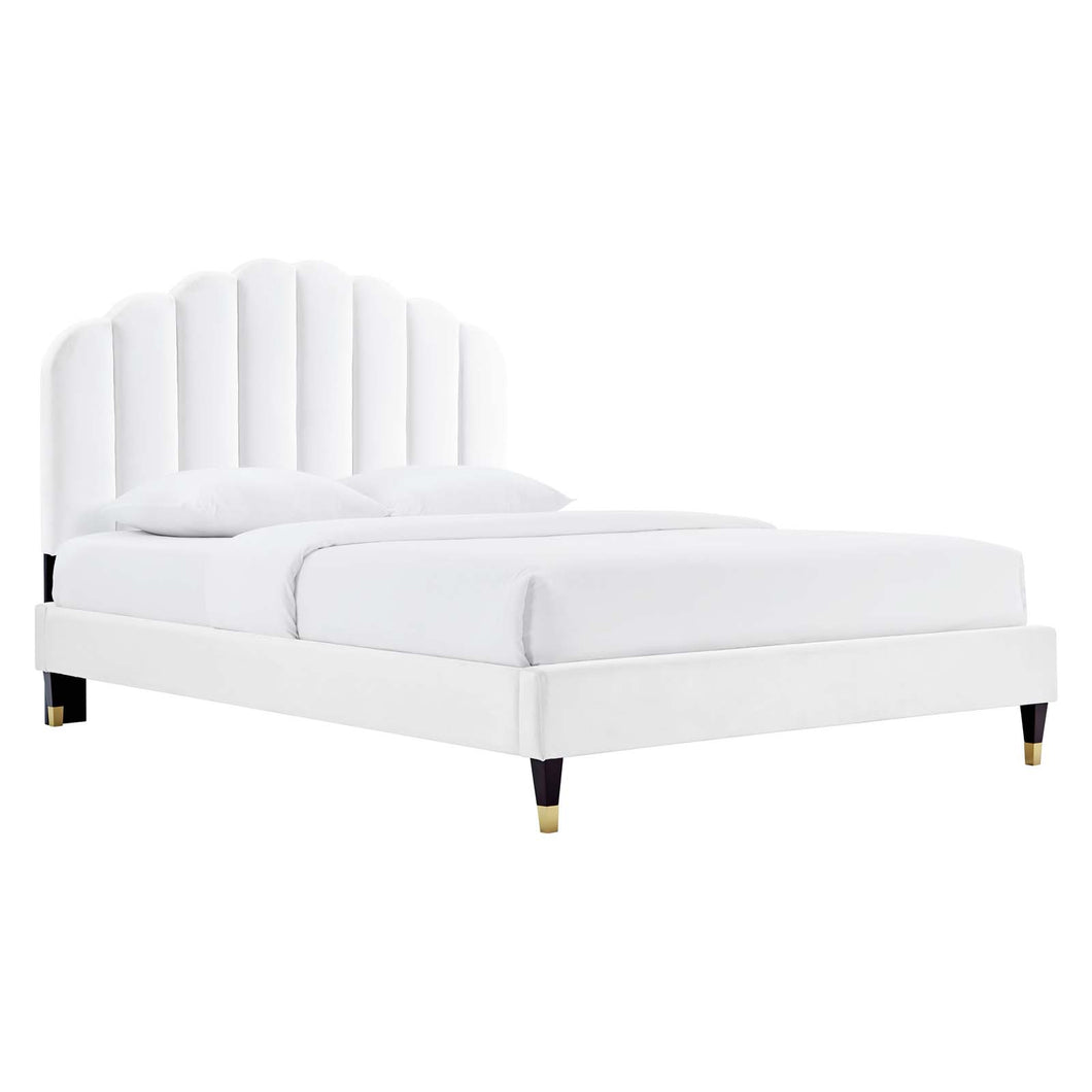Daisy Performance Velvet Queen Platform Bed by Modway