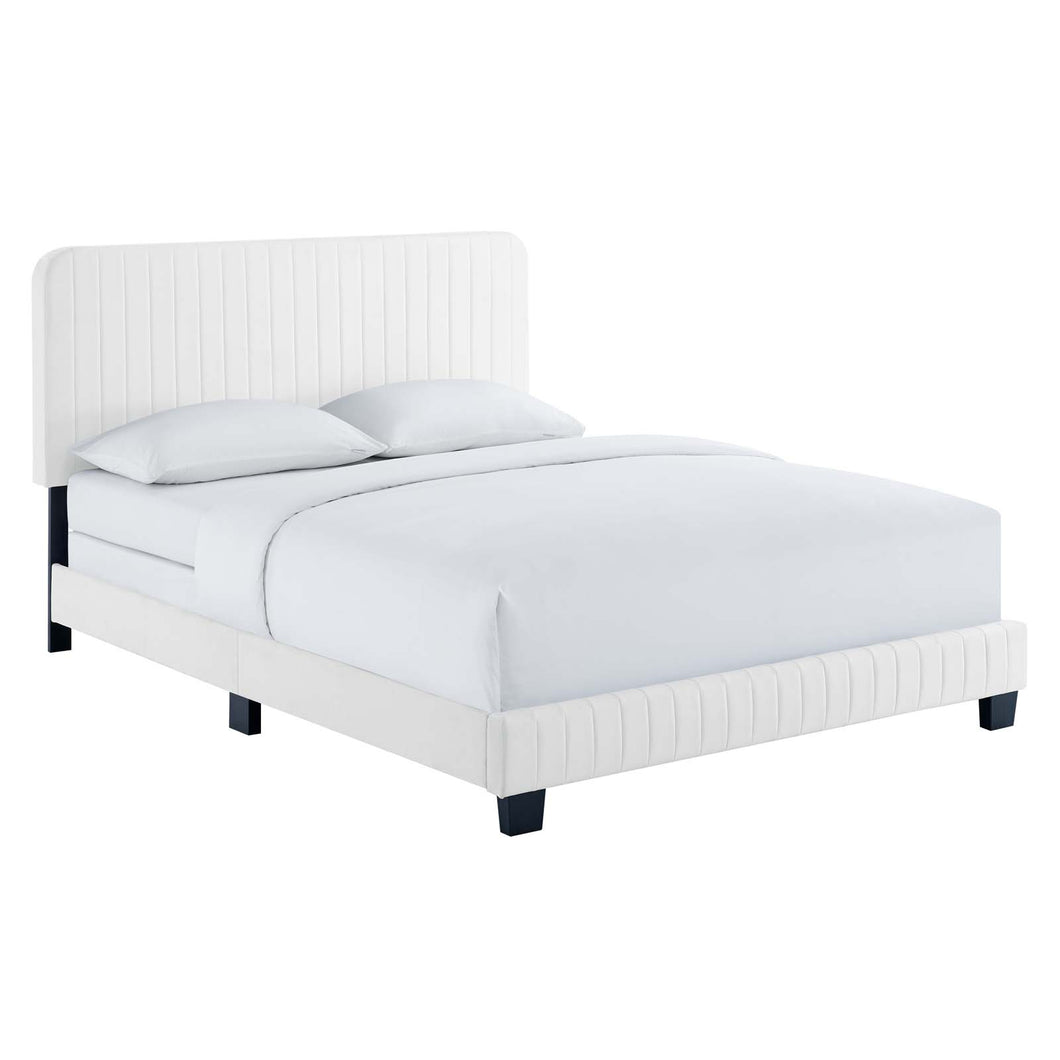 Celine Channel Tufted Performance Velvet Queen Bed by Modway