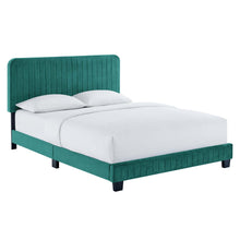 Load image into Gallery viewer, Celine Channel Tufted Performance Velvet King Platform Bed
