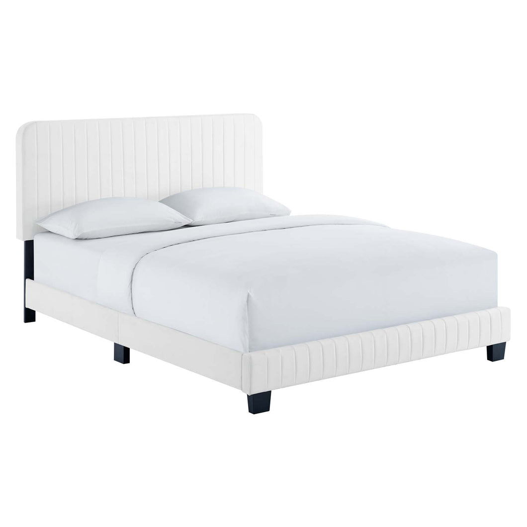 Celine Channel Tufted Performance Velvet King Platform Bed by Modway