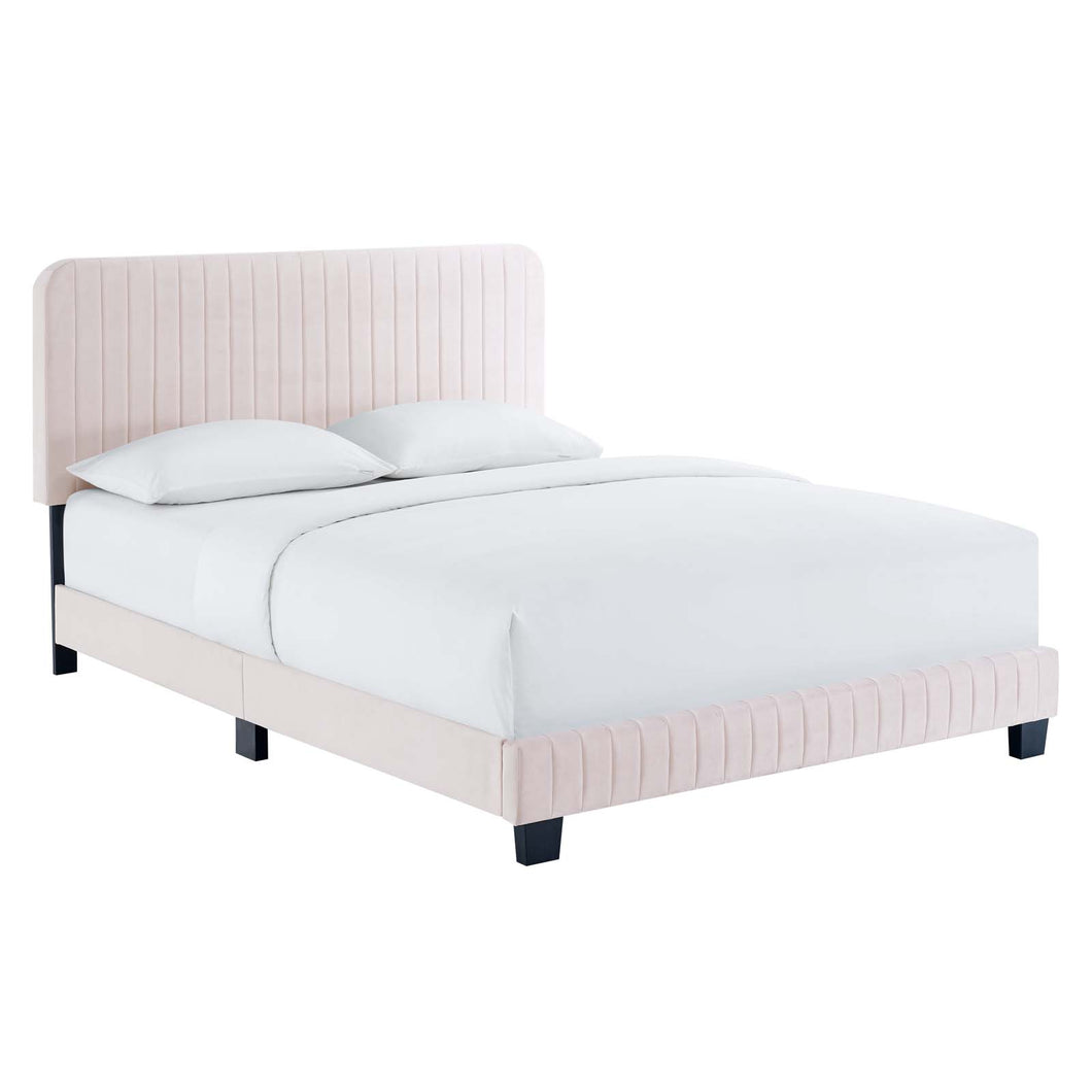 Celine Channel Tufted Performance Velvet Queen Platform Bed by Modway