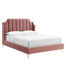 Load image into Gallery viewer, Daniella Performance Velvet Queen Platform Bed by Modway
