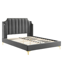 Load image into Gallery viewer, Daniella Performance Velvet Queen Platform Bed by Modway
