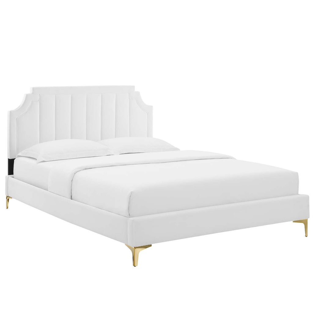 Sienna Performance Velvet Queen Platform Bed by Modway
