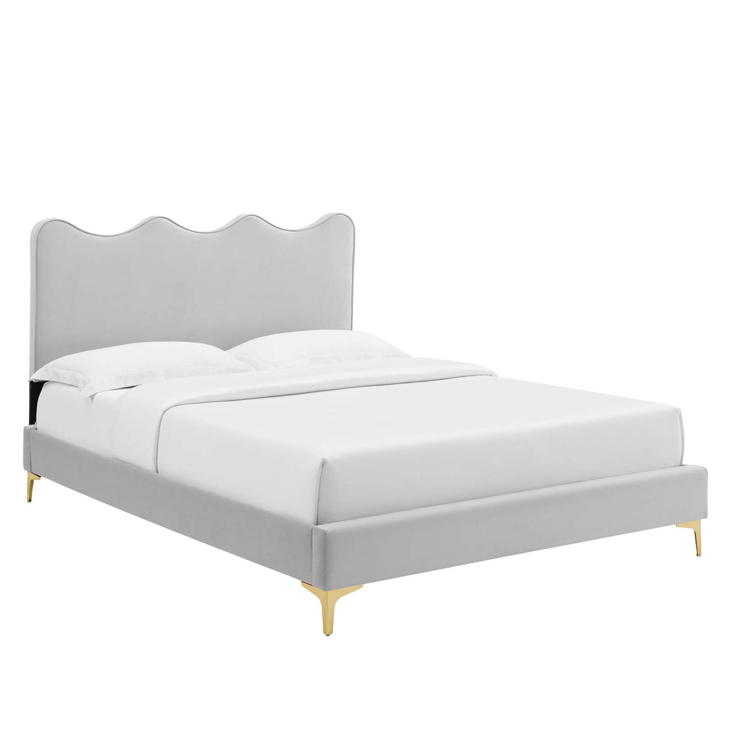 Current Performance Velvet Full Platform Bed by Modway