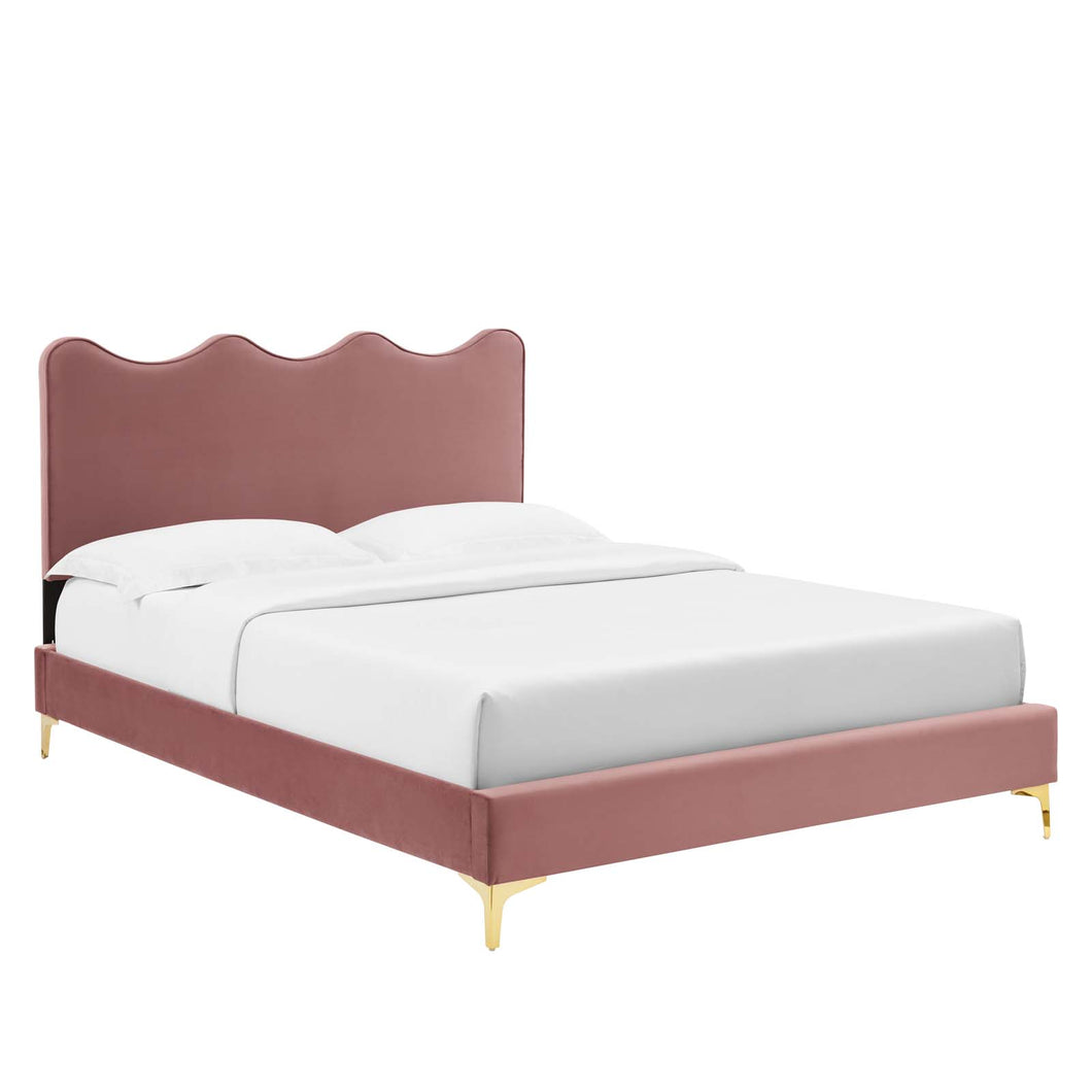 Current Performance Velvet Queen Platform Bed by Modway