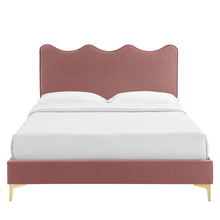 Load image into Gallery viewer, Current Performance Velvet Queen Platform Bed by Modway
