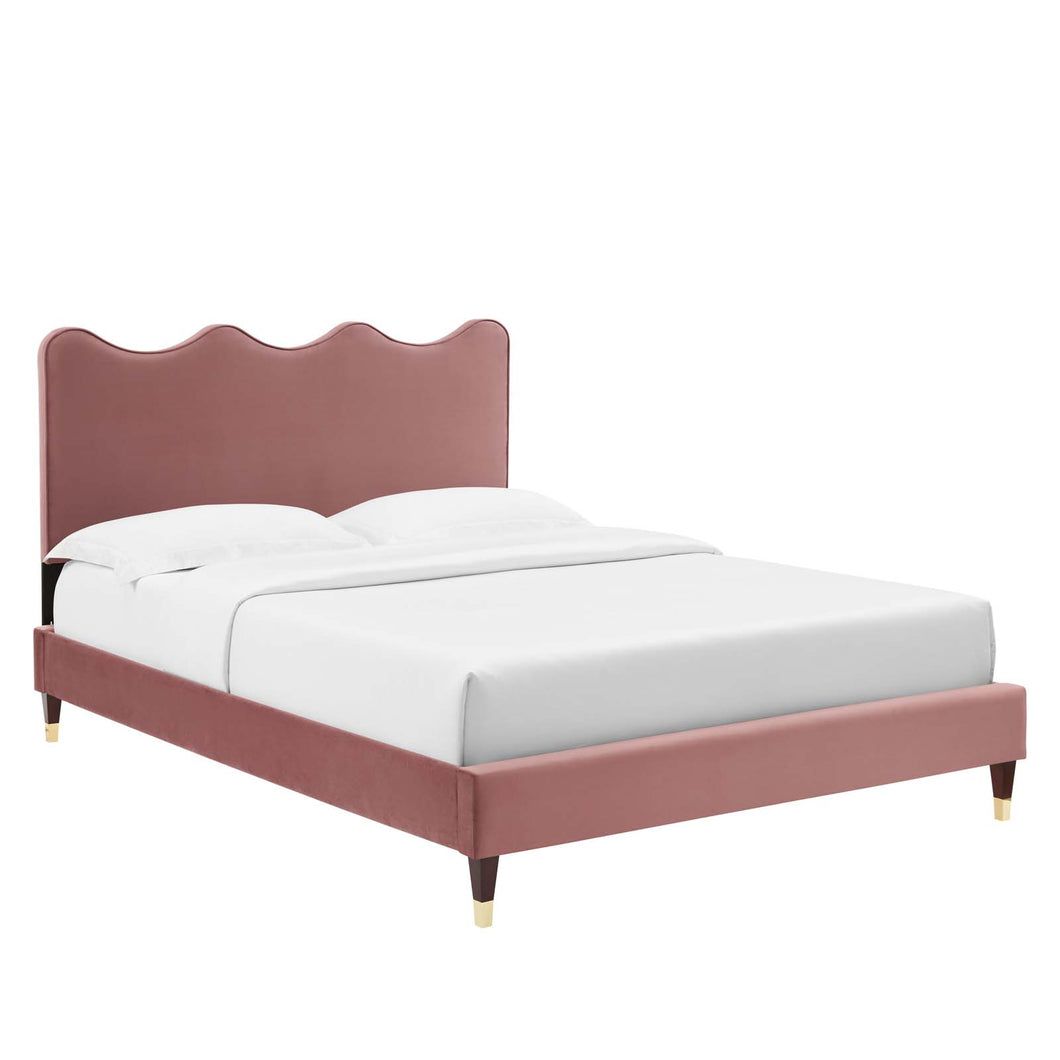 Current Performance Velvet Queen Platform Bed by Modway